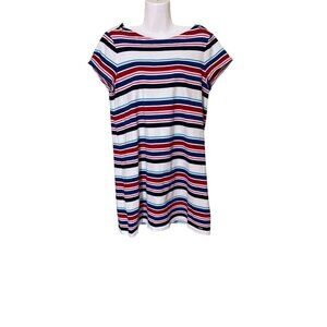 Tommy Hilfiger Womens Striped Shirt Dress XL Vacation Resort Summer